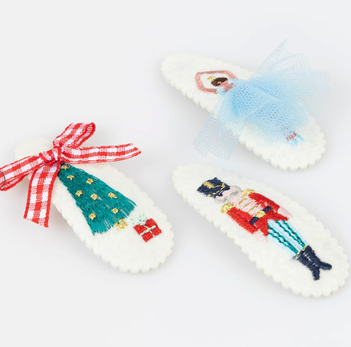 Meri Meri Embroidered Christmas Nutcracker Hair Clips
