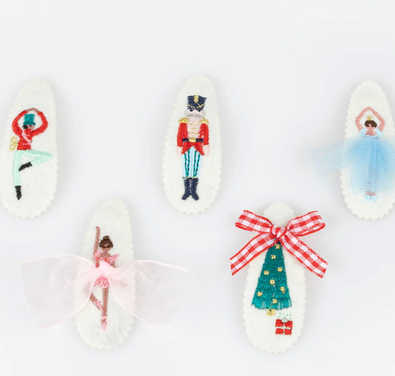 Meri Meri Embroidered Christmas Nutcracker Hair Clips