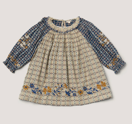 Lali Kids Tulip Dress in Double-Sided Yarn Dye