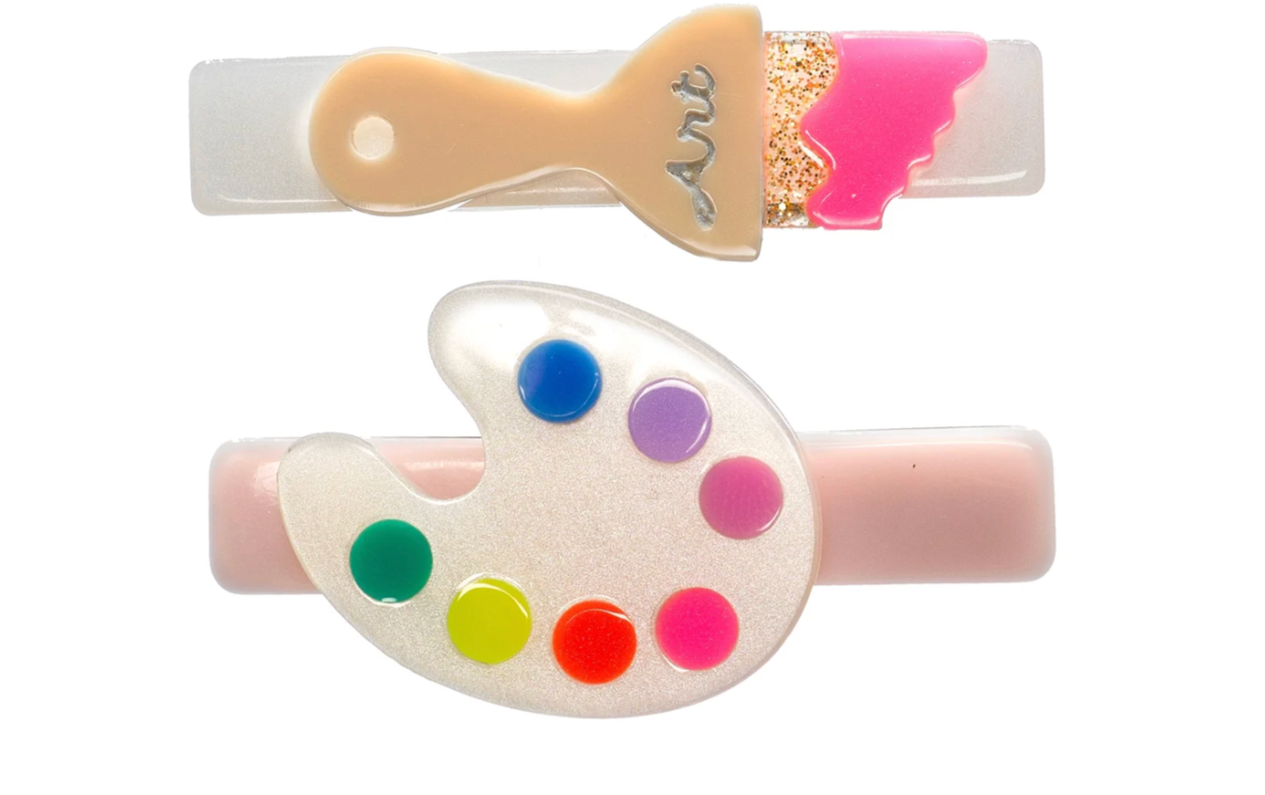 Lilies & Roses Paintbrush Neon Colors Hair Clips