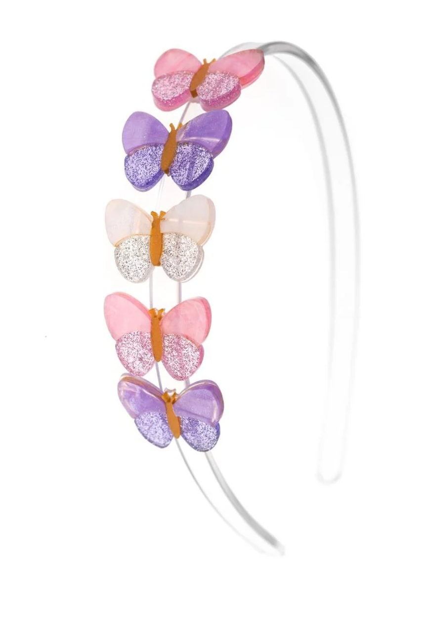 Lilies & Roses Butterfly Glitter Headband