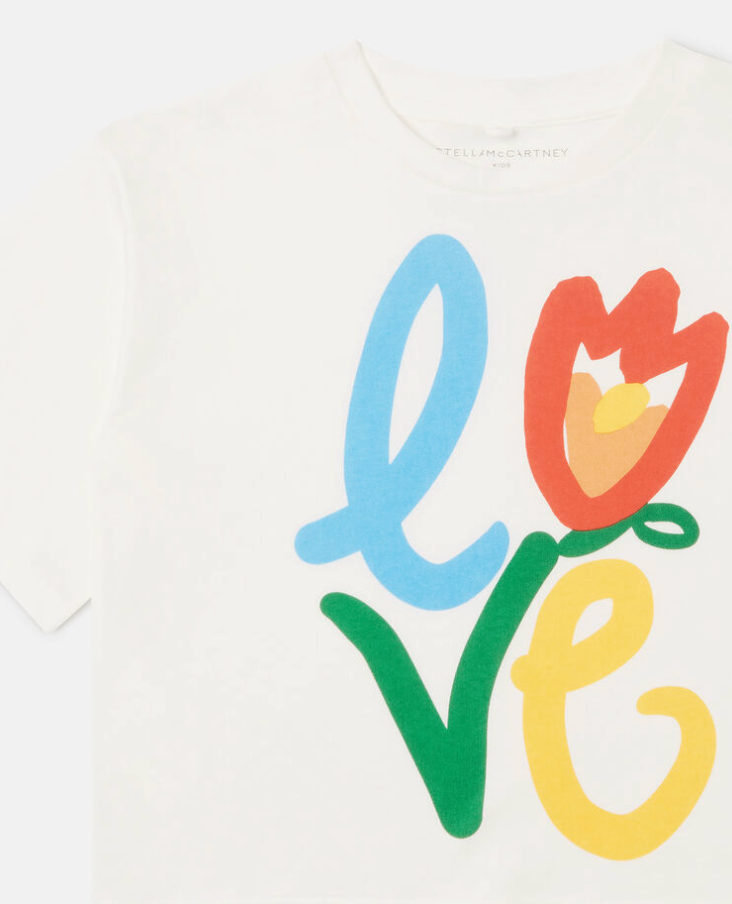 Stella McCartney Kids Ivory Love Motif T-Shirt
