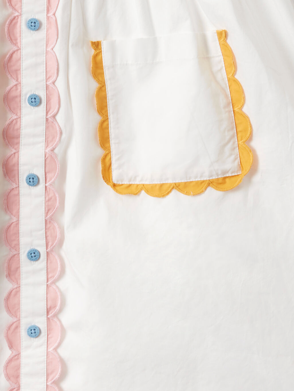 Stella McCartney Kids Girl Strappy Dress With Scalloped Details White