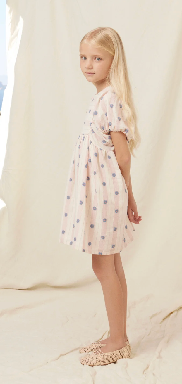 Bebe Organic Elwen Dress - Pink Petal Stripe