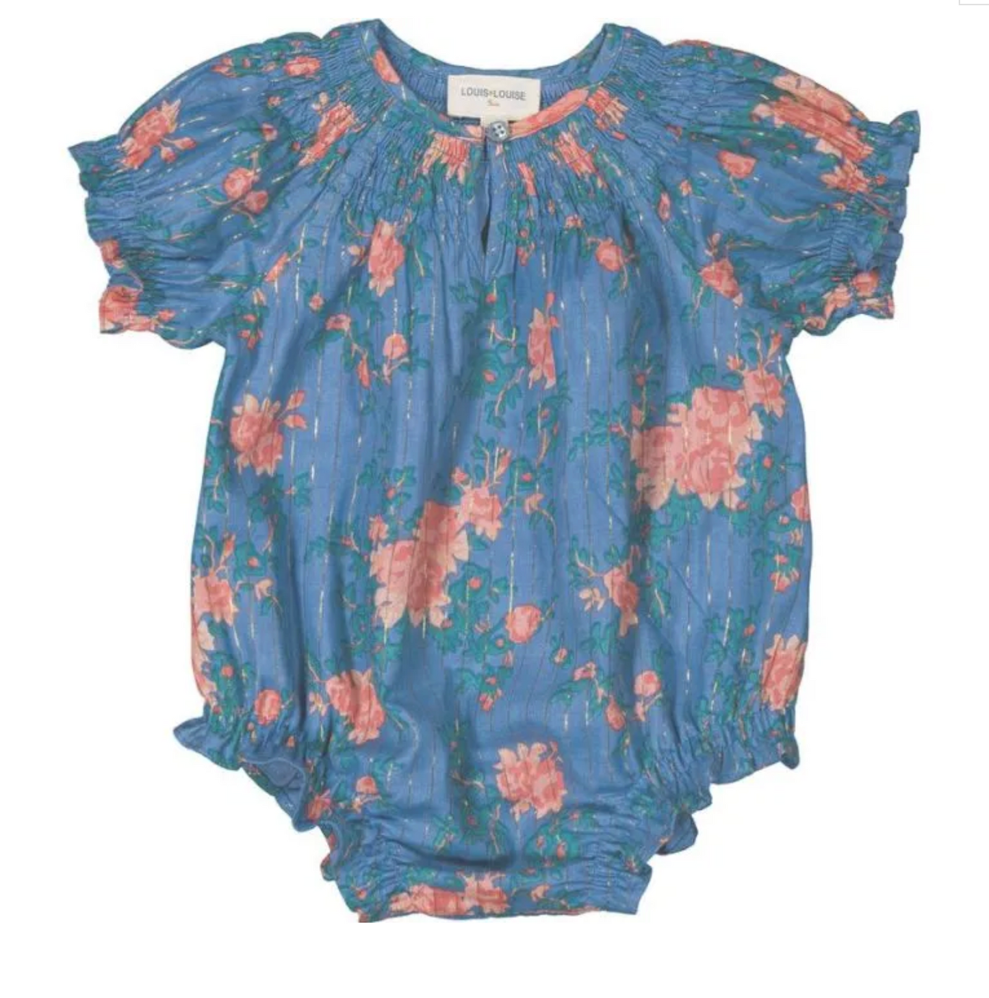 Louis Louise Angelika Baby Romper - Stripe Lurex Bouquet