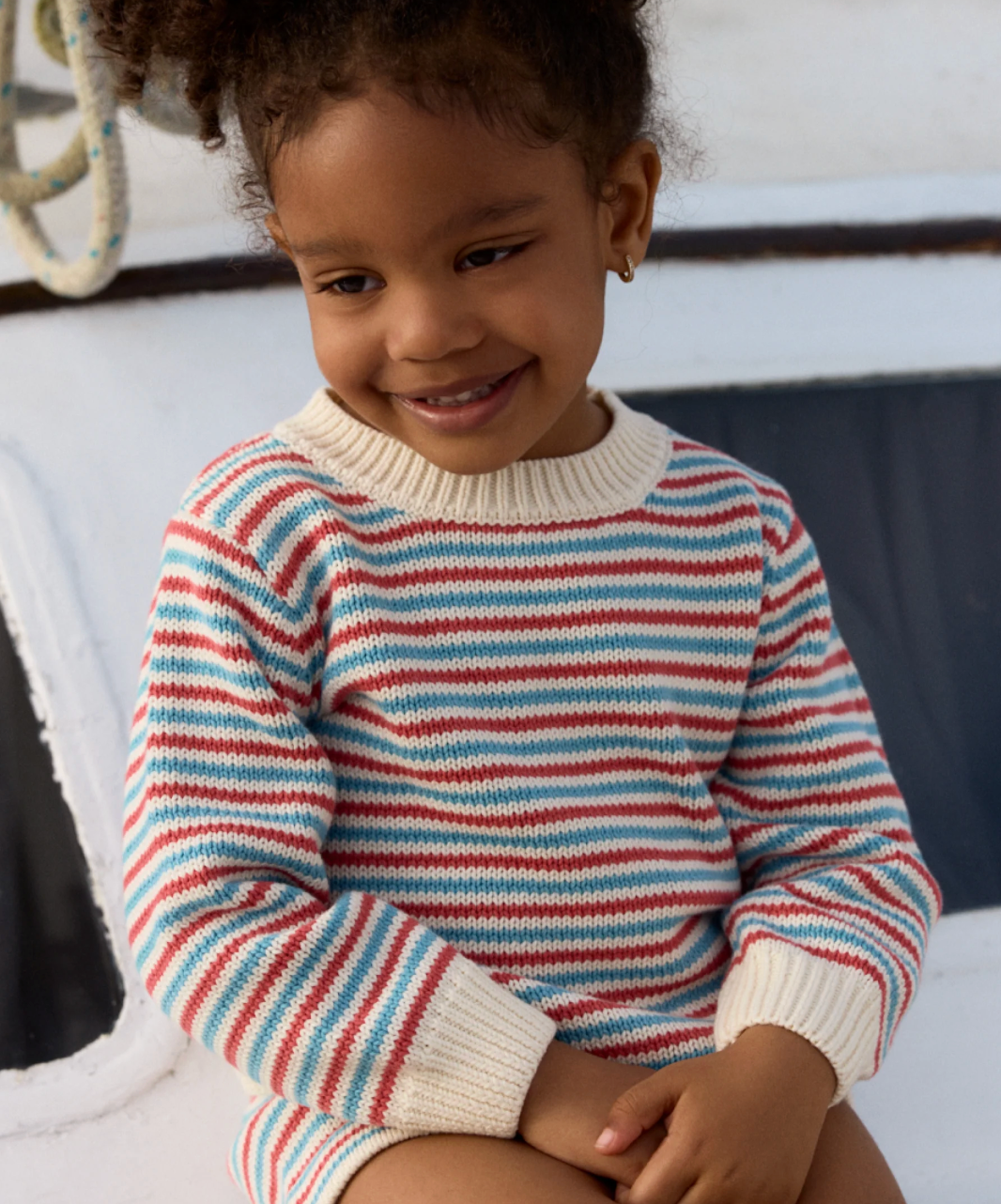 Minnow Unisex Marina Stripe Knit Sweater