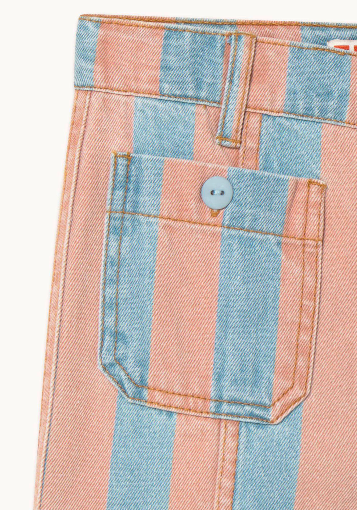 Tiny Cottons Pink Stripes Denim Pant Vanilla