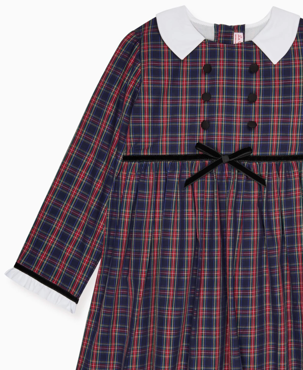La Coqueta Navy Tartan Florinda Girl Empire Dress