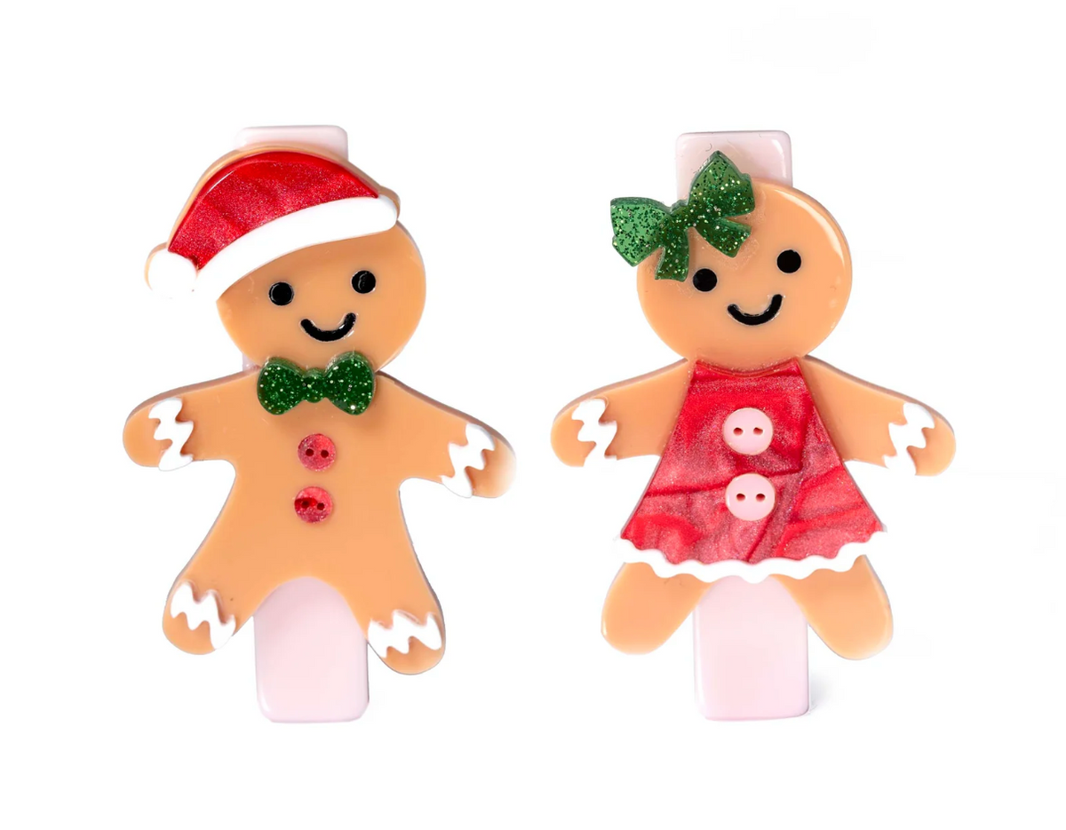 Lilies and Roses Gingerbread Boy Girl Hair Clip