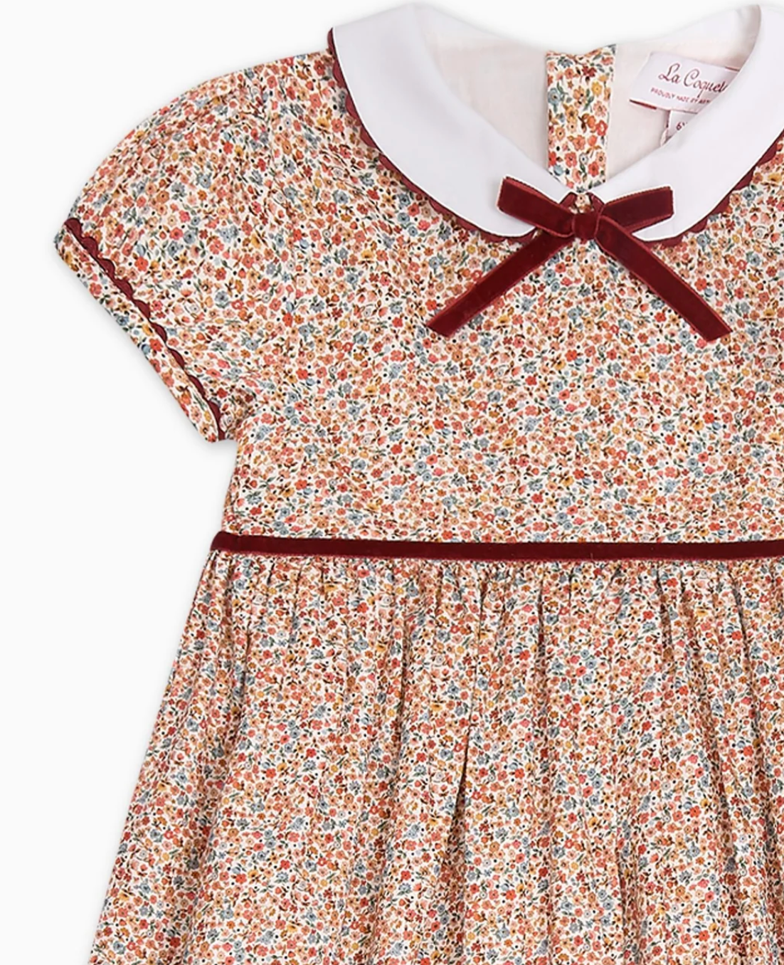 La Coqueta Terracotta Floral Melina Girl Dress