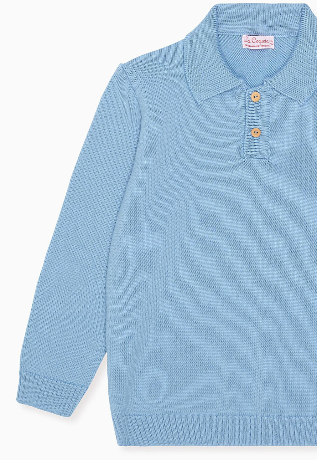La Coqueta Dusty Blue Brio Merino Boy Jumper