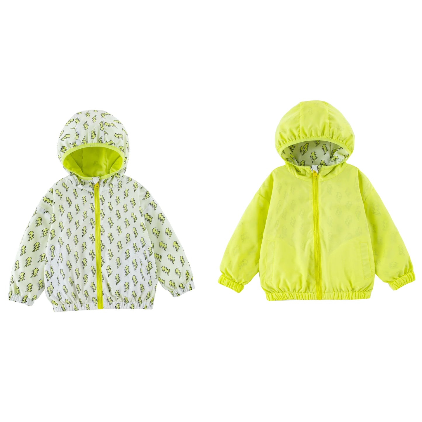 Nova Yellow Lightning Reversible Rain resistant Windbreaker