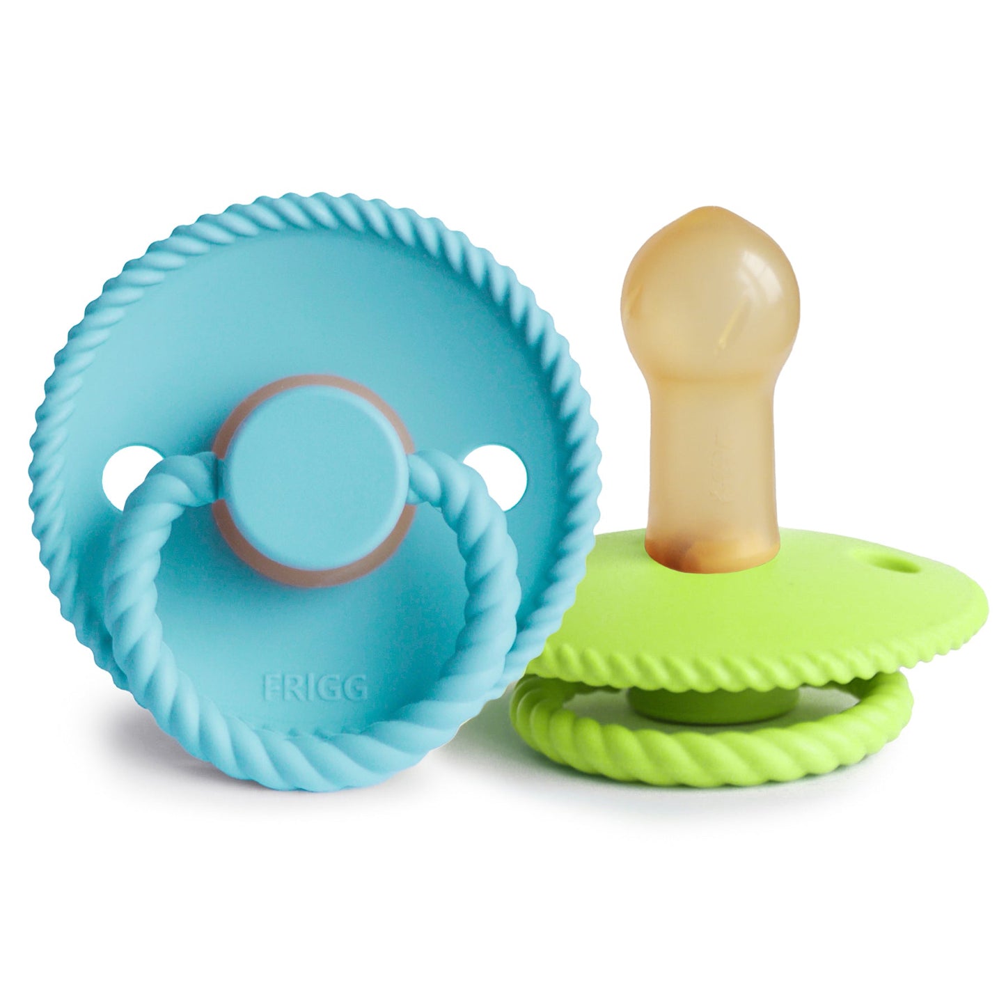 Mushie Frigg Rope Natural Rubber Baby Pacifier - 2 pack