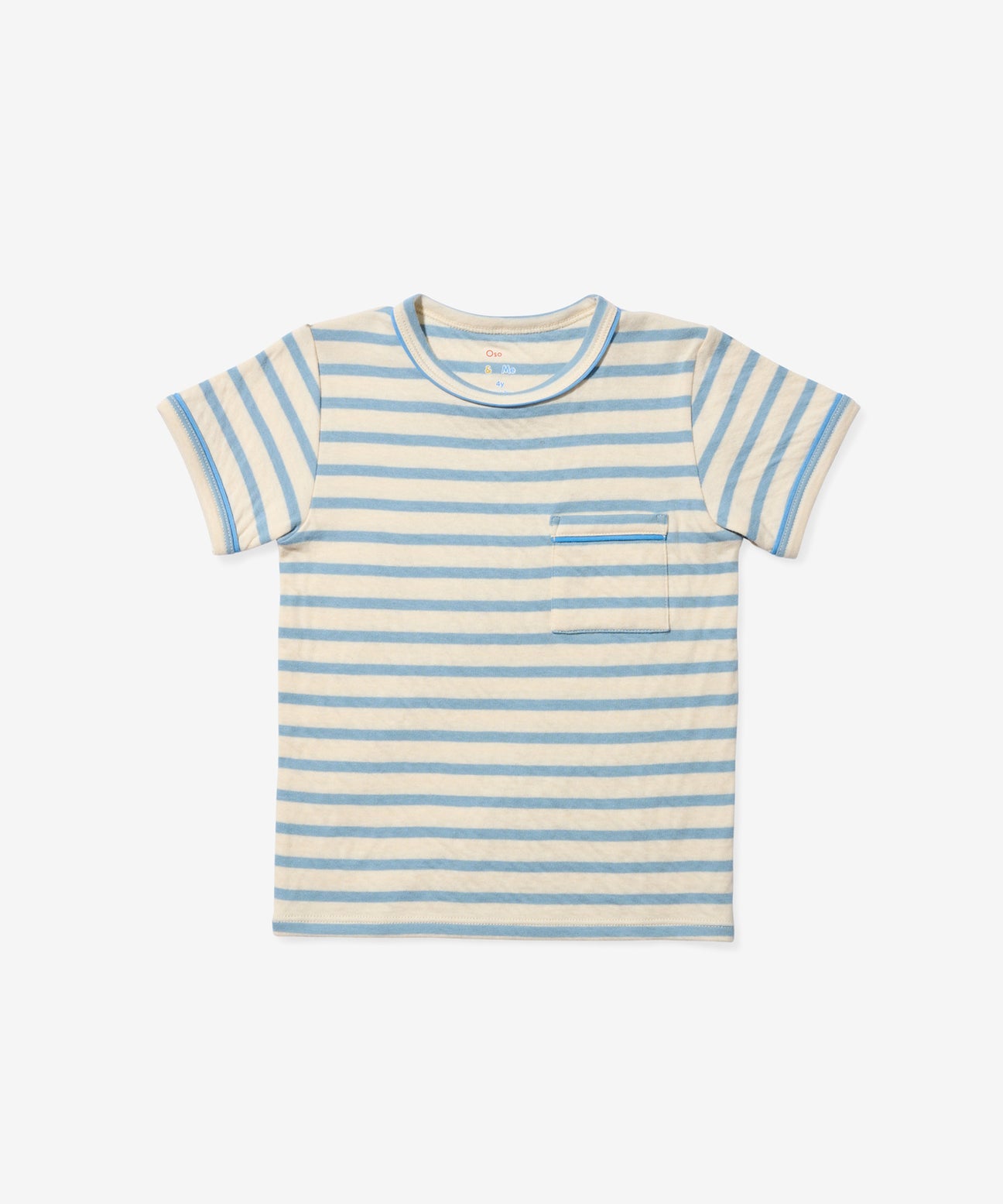 Oso and Me Willie T-Shirt in Dusty Blue Stripe