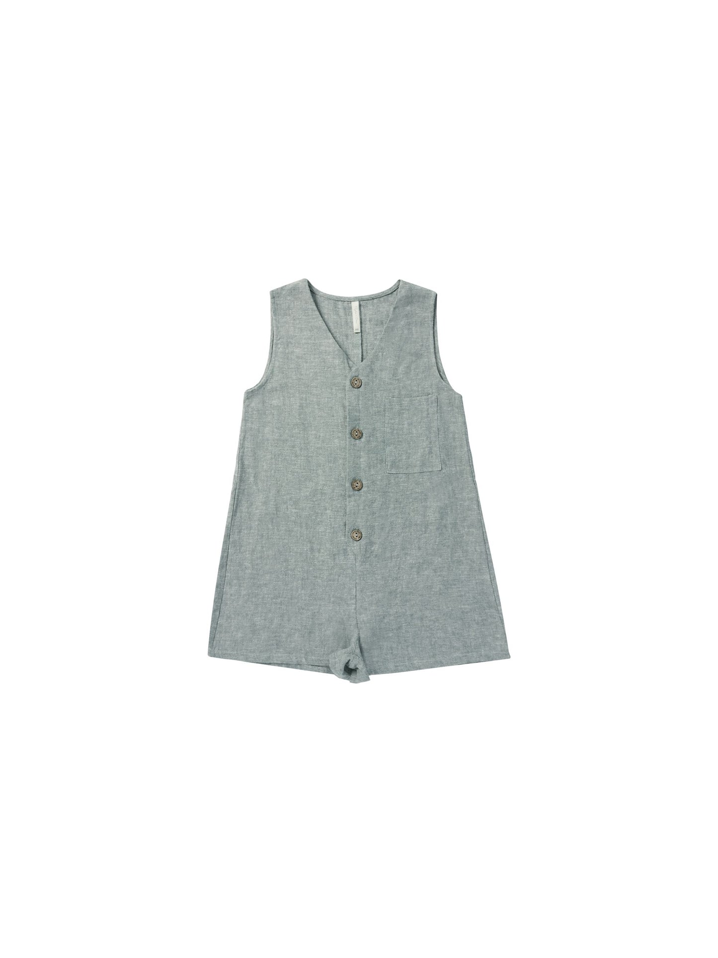 Rylee + Cru Amari Romper in Heathered Indigo