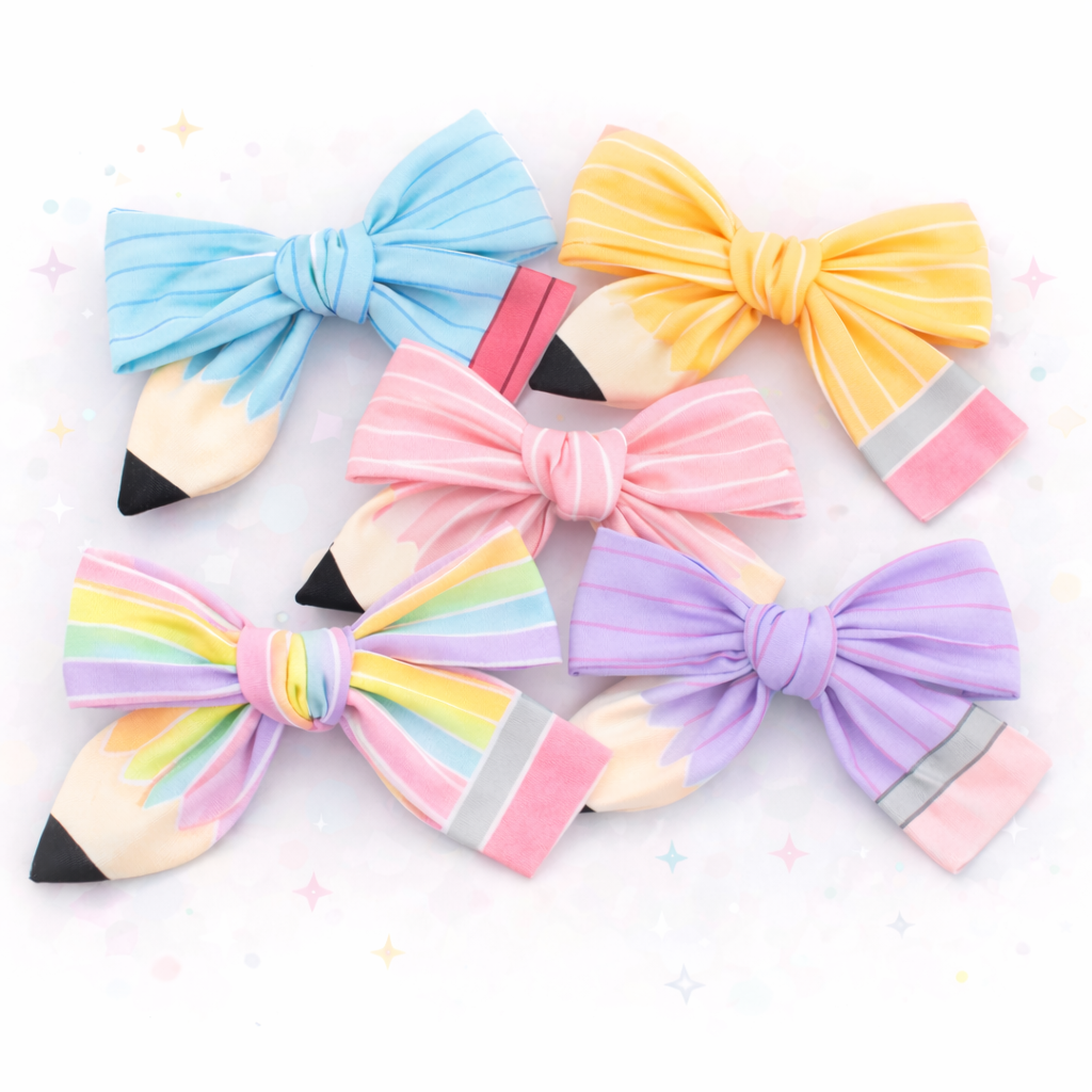 Cheeky Plum - Doodles aHair Bow - Yellow