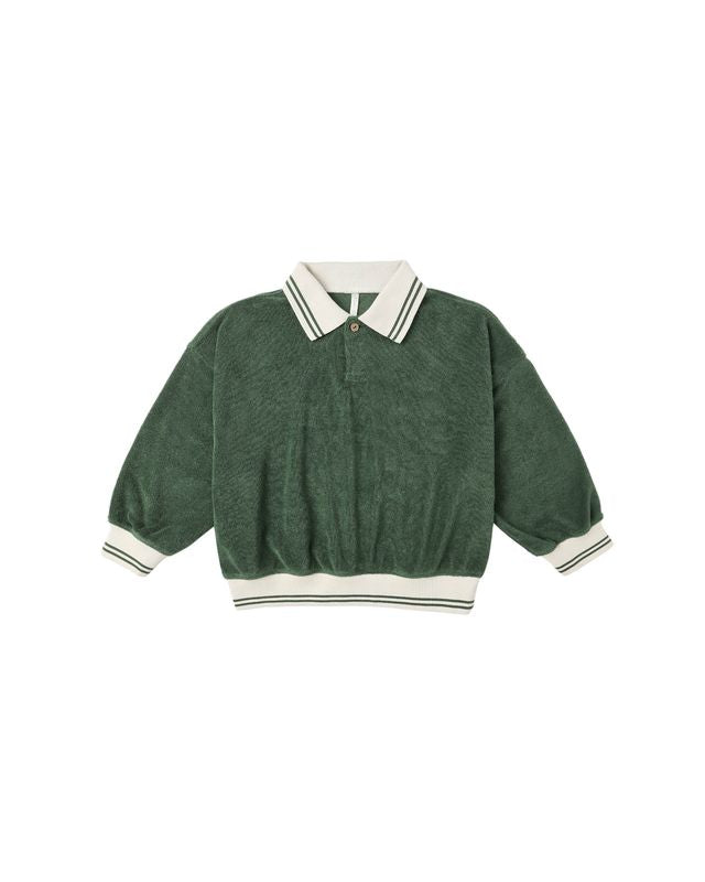 Rylee + Cru Collared Sweatshirt Green