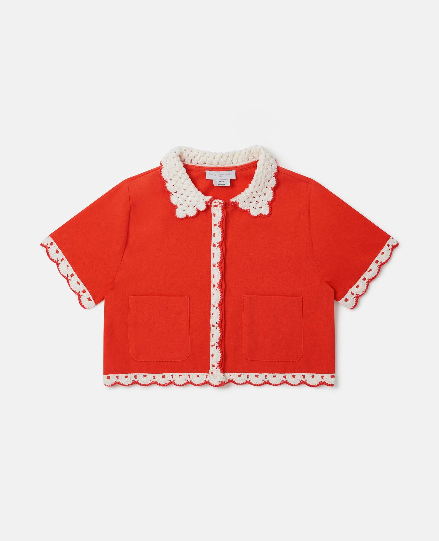 Stella McCartney Girls Woven Blouse with Crochet Details