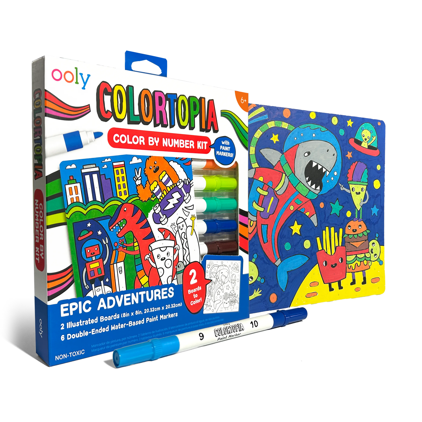 OOLY - Colortopia Color by Number Paint Marker Kit - Epic Adventure