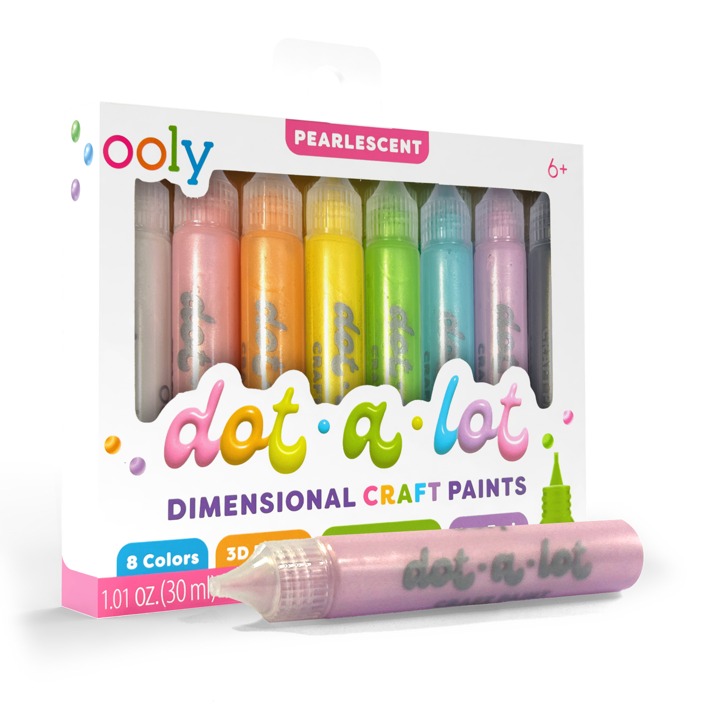 OOLY - Dot-A-Lot: Dimensional Craft Paint - Pearlescent (Set of 8)