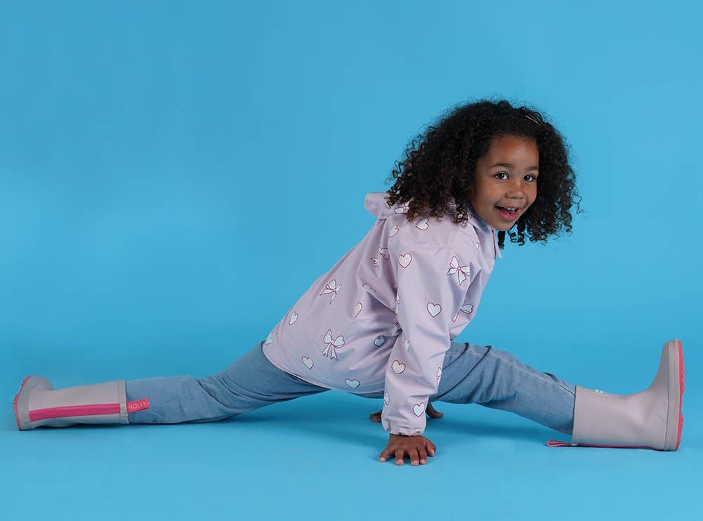 Holly and Beau - Hearts & Bows Color Changing Kids Raincoat