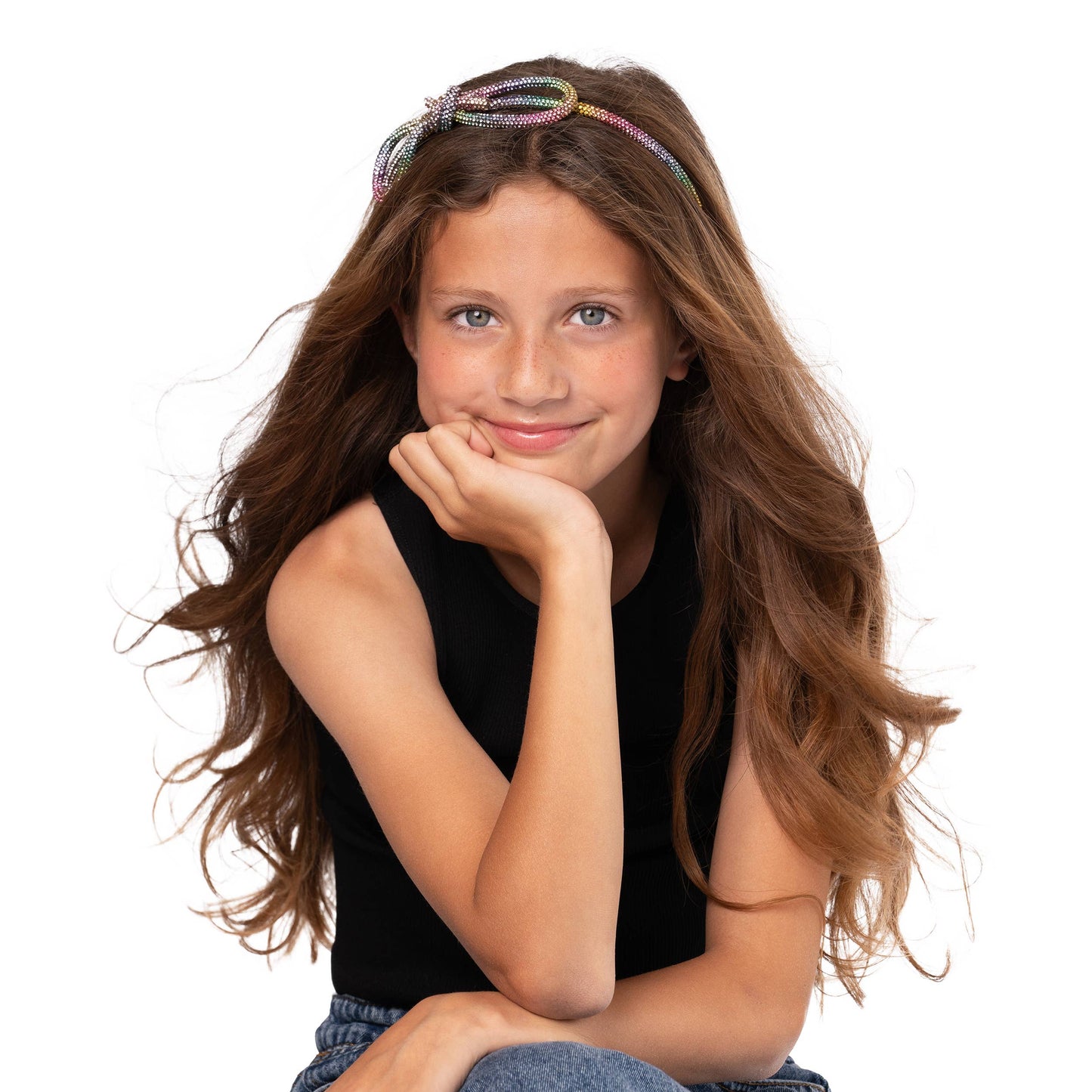 Malibu Sugar - t Rhinestone Bow Headband - Rainbow