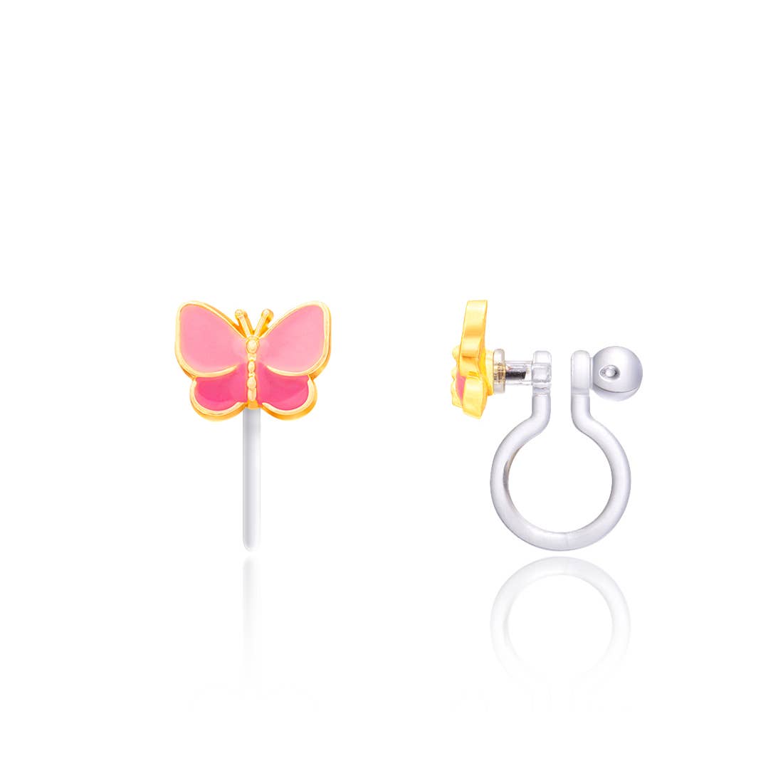 Girl Nation - CLIP ON Cutie Earrings | Sweet Pink Butterfly