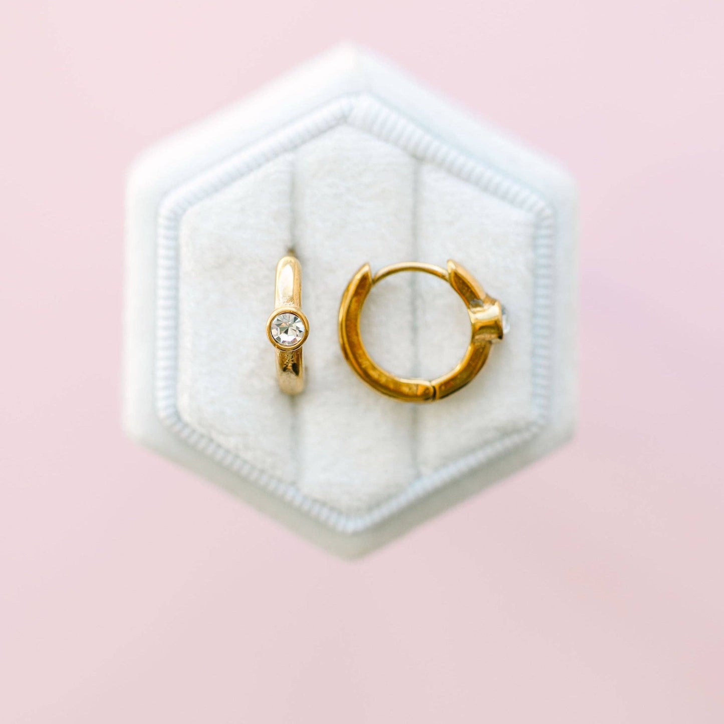 Pierced Co - Single Diamond Huggies