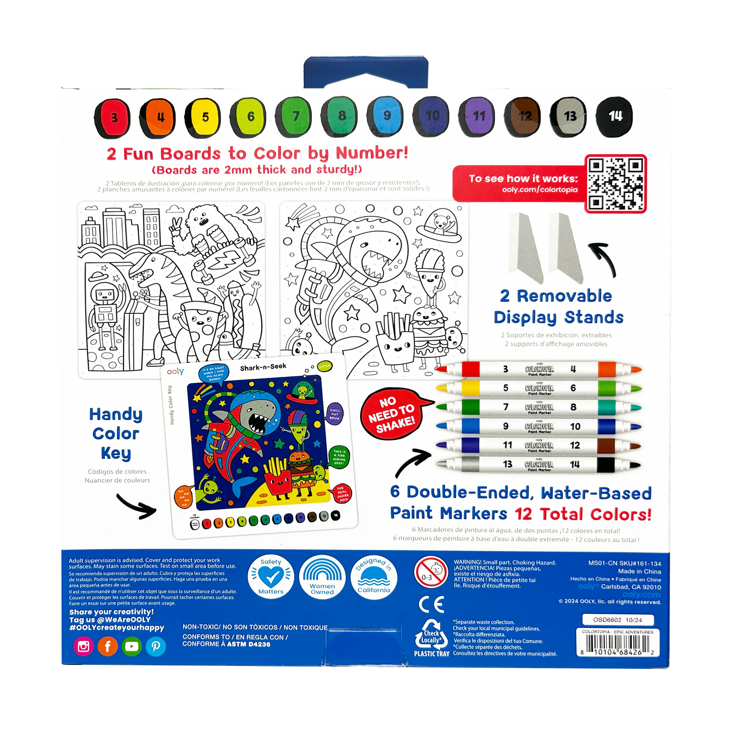 OOLY - Colortopia Color by Number Paint Marker Kit - Epic Adventure
