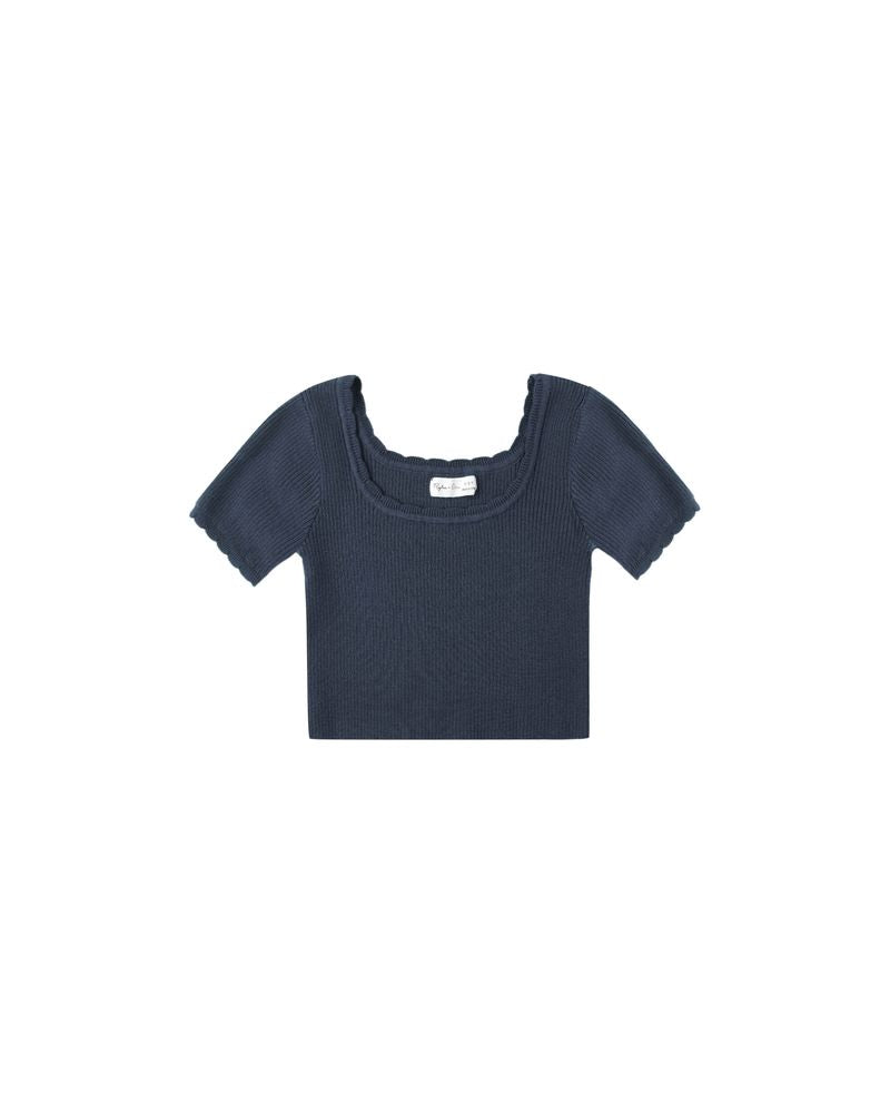 Rylee + Cru Scallop Tee Navy