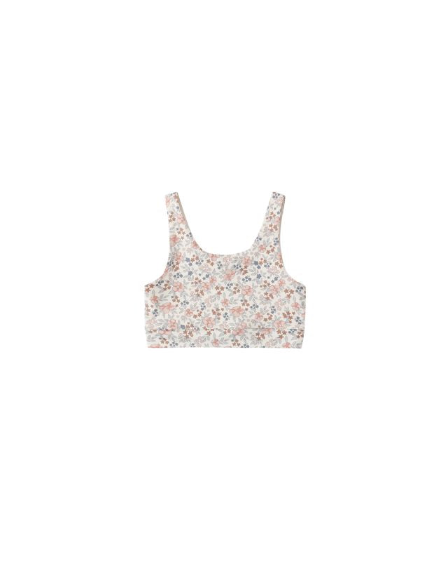 Rylee + Cru Swift Sports Bra Flower Field Ivory