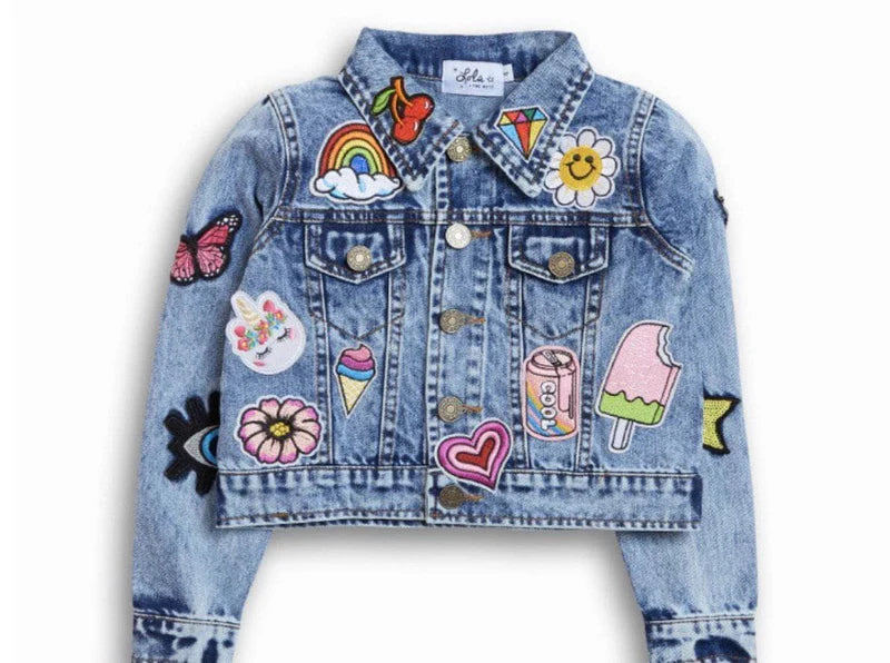 Lola and the Boys All About The Patch Crop Denim Jacket