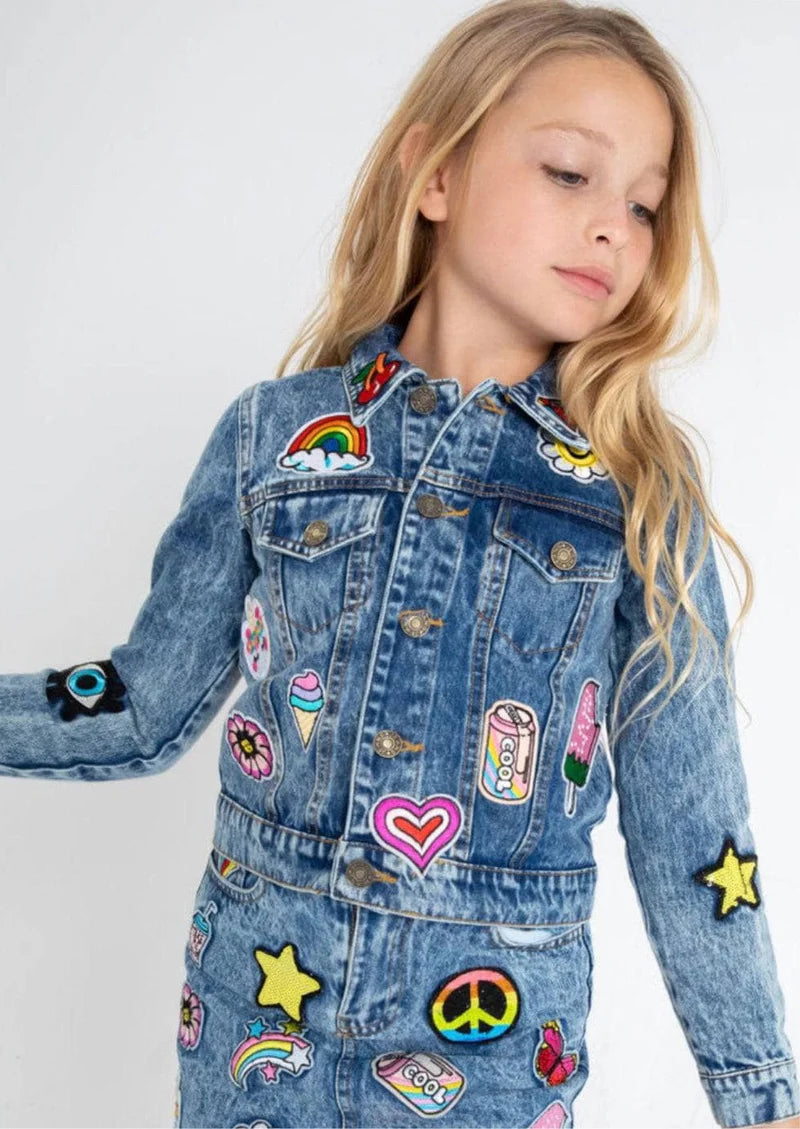 Lola and the Boys All About The Patch Crop Denim Jacket
