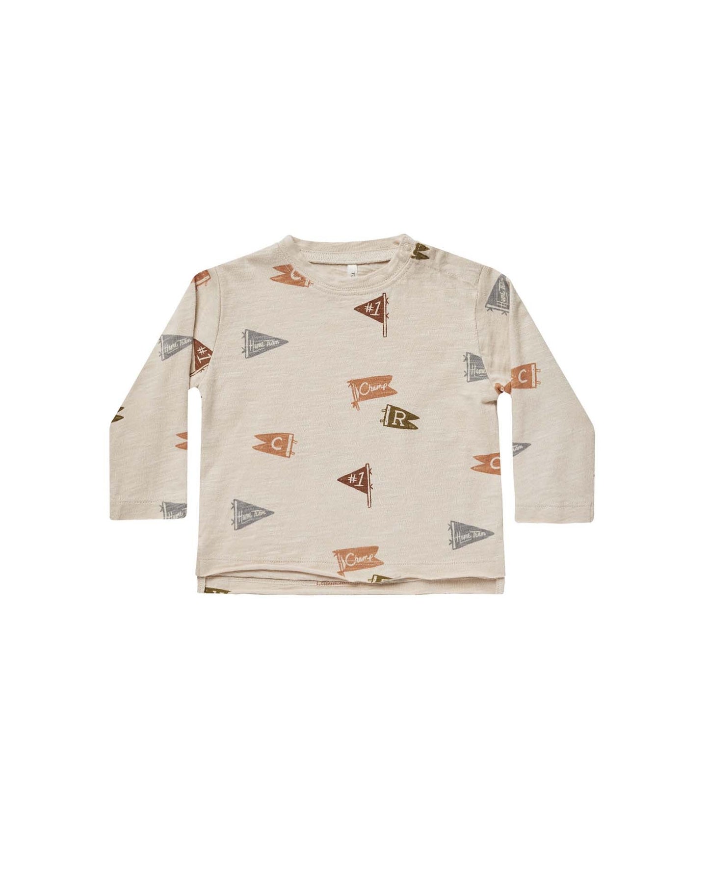 Rylee + Cru Raw Edge Long Sleeve Tee Flags