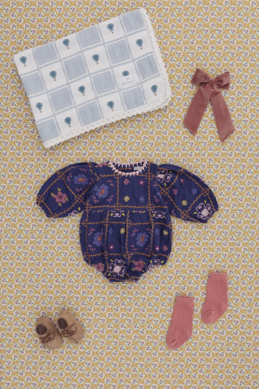 Bebe Organic Balloon Blanket Blue Balloon Patchwork