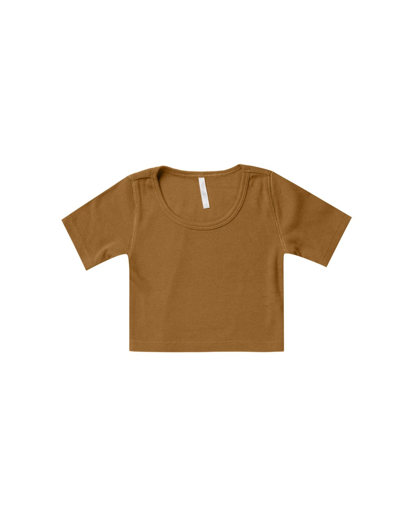 Rylee + Cru Ribbed Scoop Tee Brass
