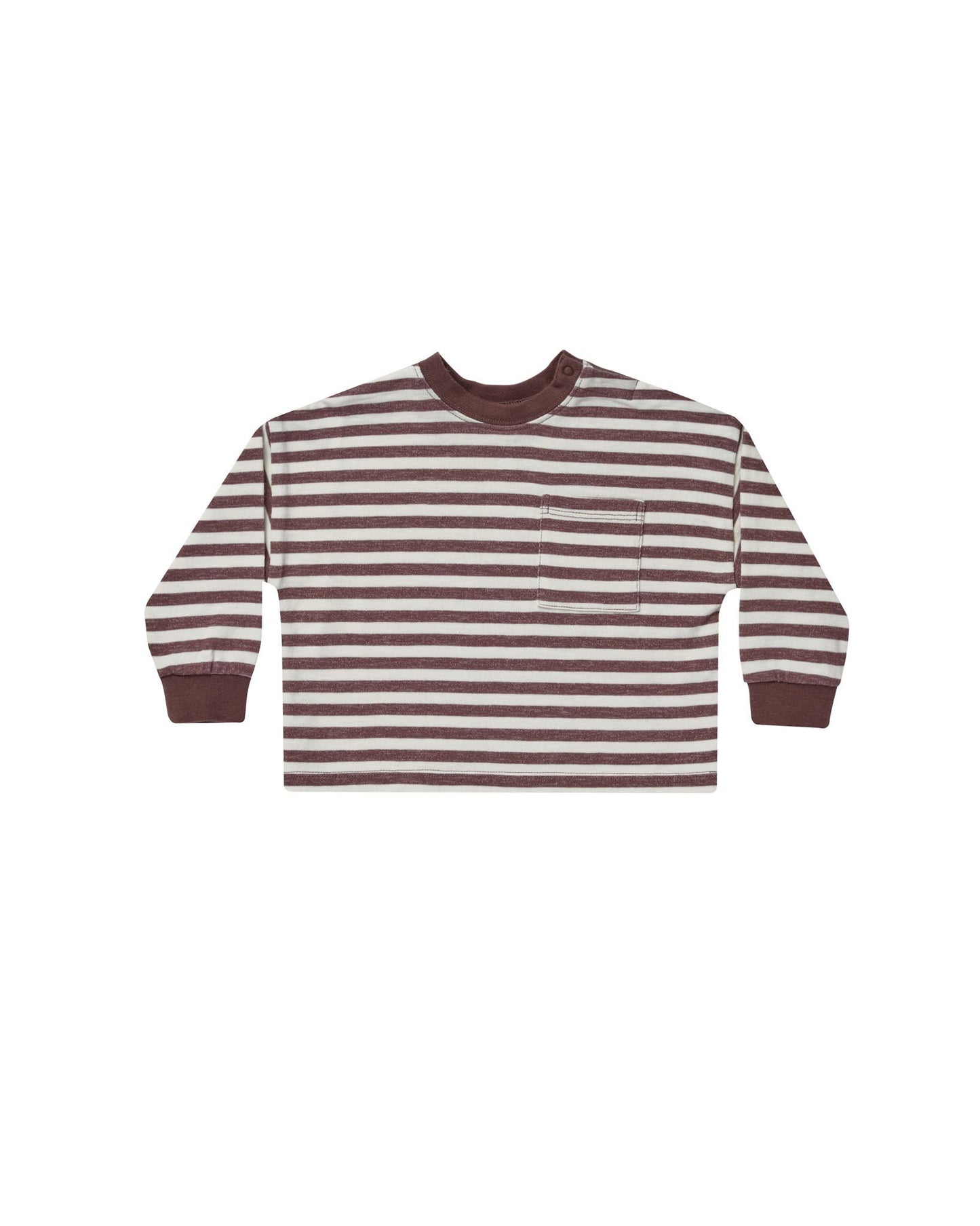 Rylee + Cru Relaxed Long Sleeve Tee Plum Stripe