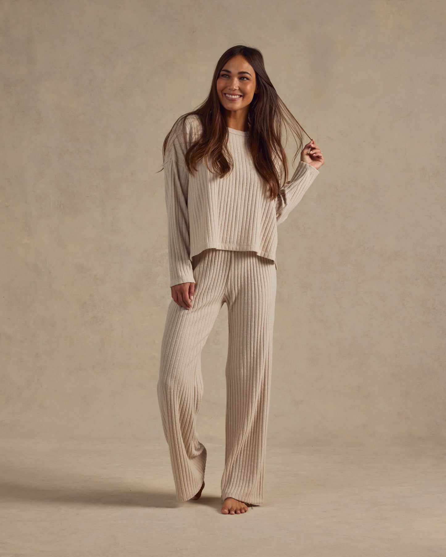 Rylee + Cru Cozy Rib Knit Set Oat