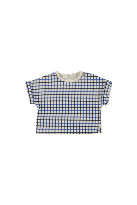 My Little Cozmo Leif Baby T-Shirt in Check-Navy