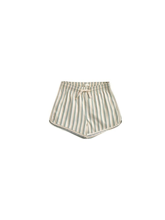 Rylee + Cru Swim Trunk in Aqua Stripe