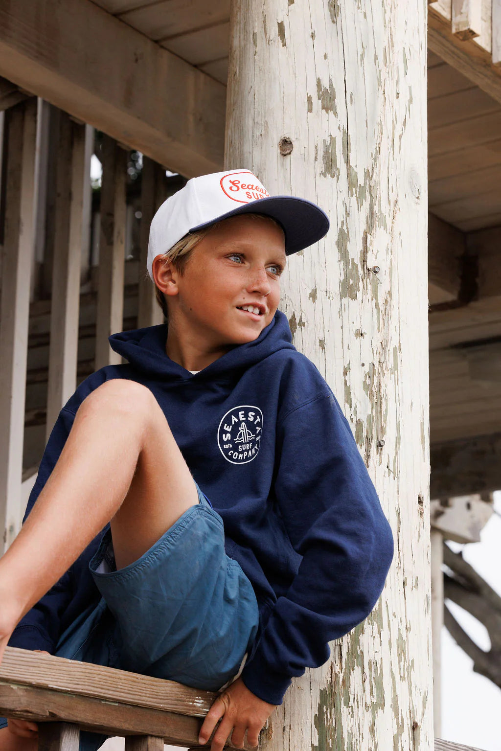 Seaesta Surf Shoreline Hoodie - Navy Blue