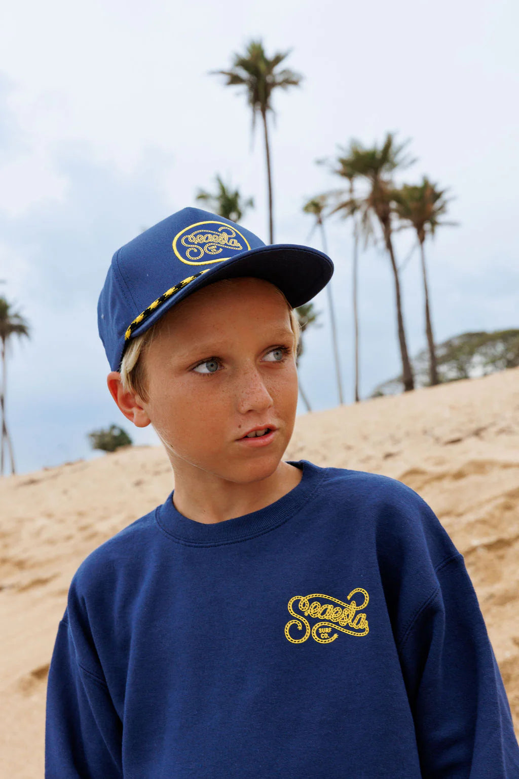 Seaesta Surf Rodeo Patch Snapback Hat - Navy