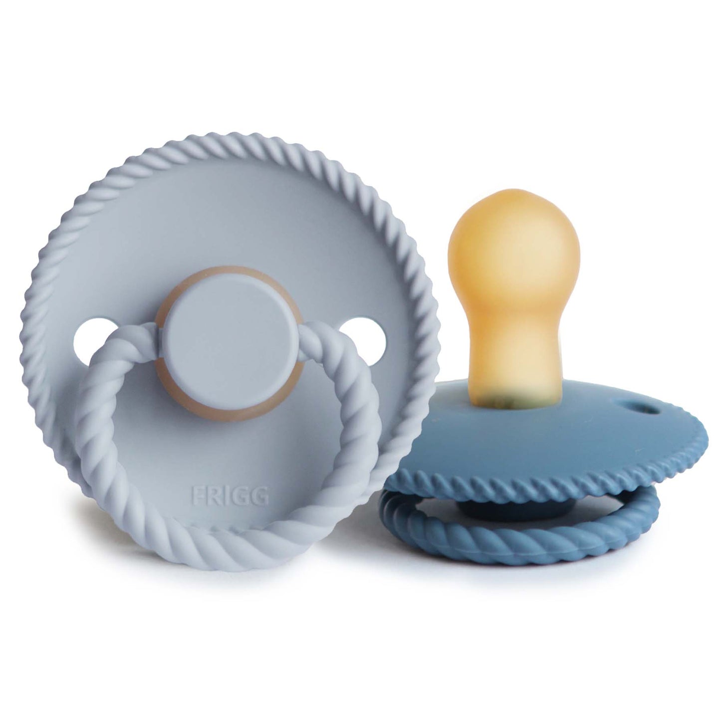 Mushie Frigg Rope Natural Rubber Baby Pacifier - 2 pack