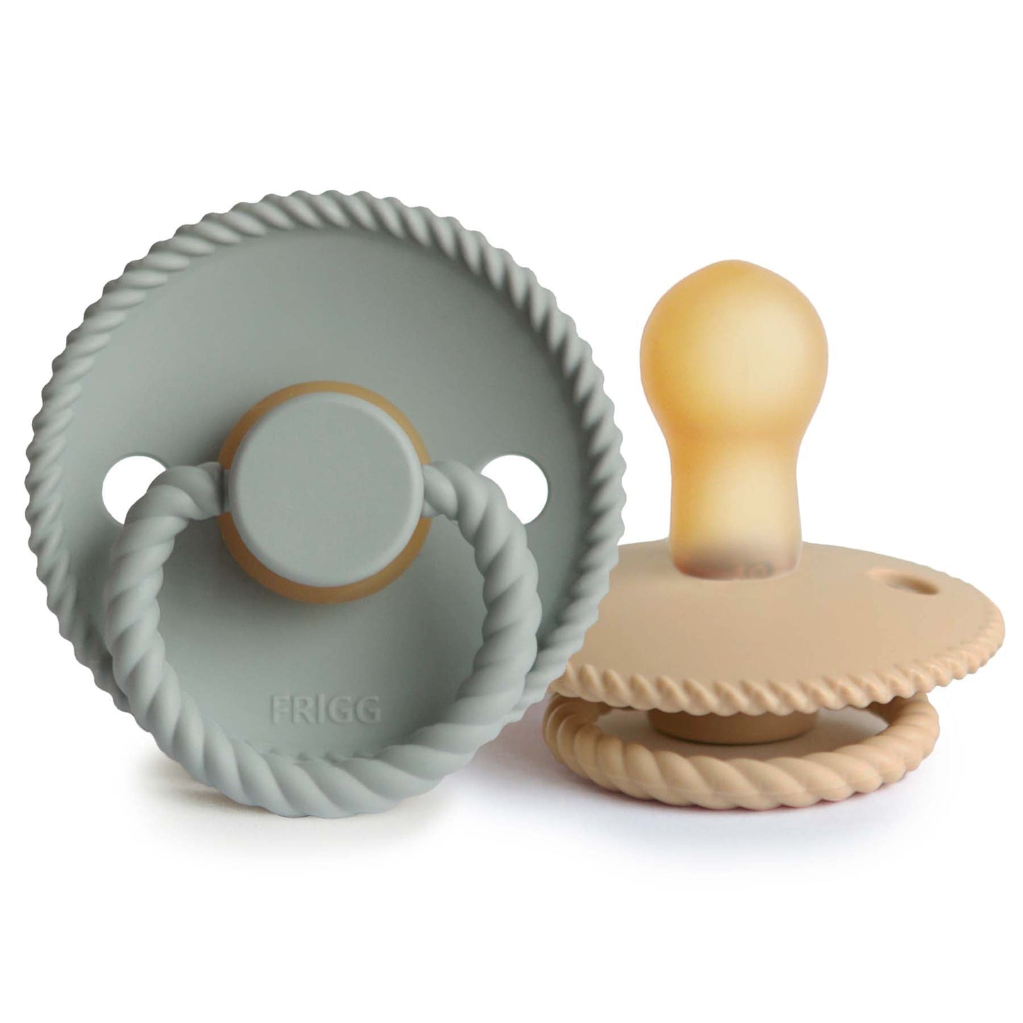 Mushie Frigg Rope Natural Rubber Baby Pacifier - 2 pack