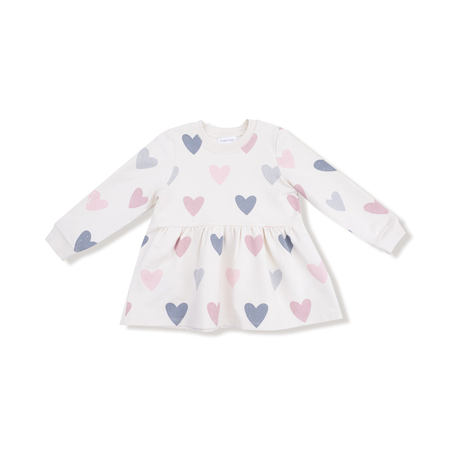 Angel Dear Drop Waist Dress Hearts French Terry