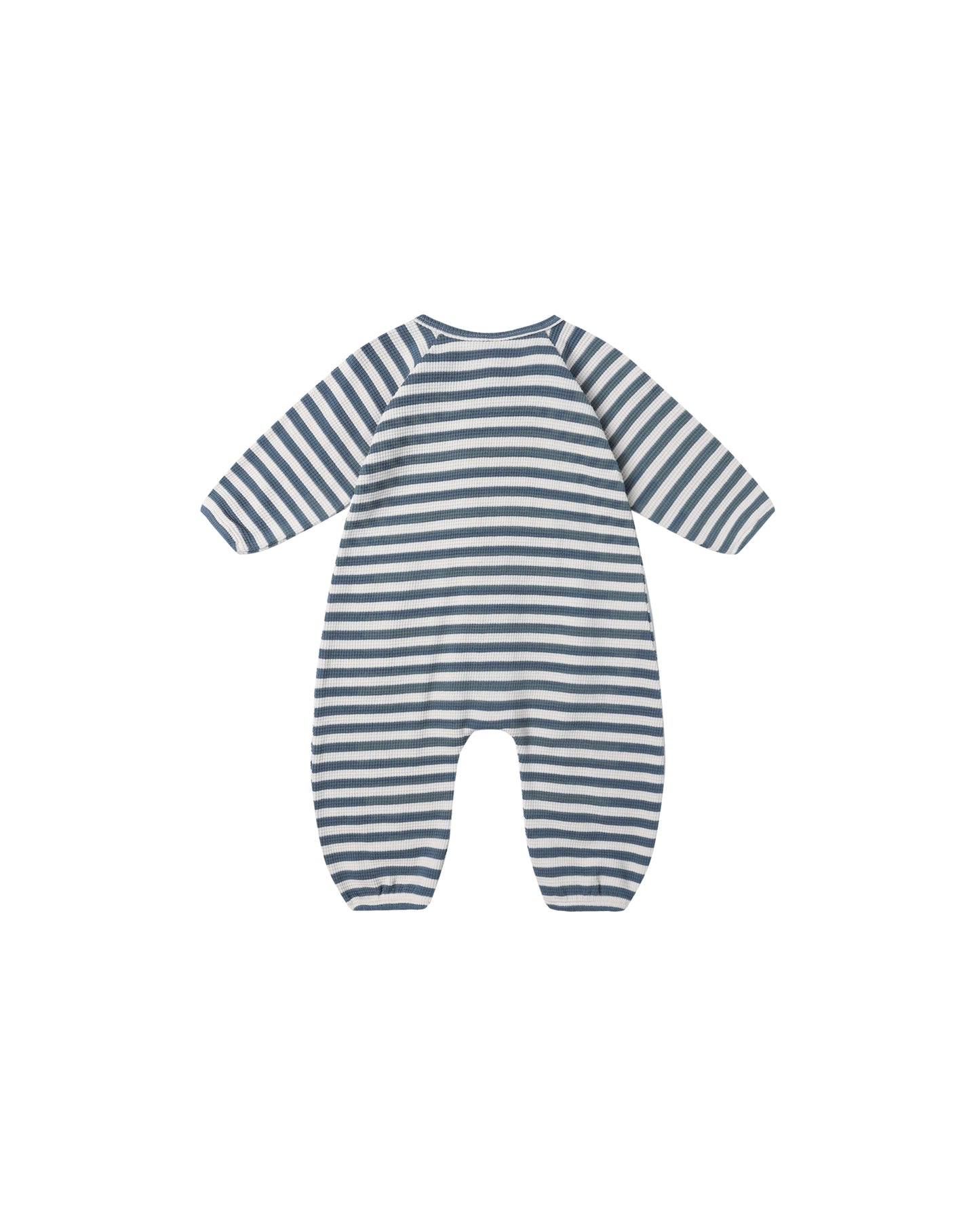 Quincy Mae Waffle Long Sleeve Jumpsuit Ocean Stripe