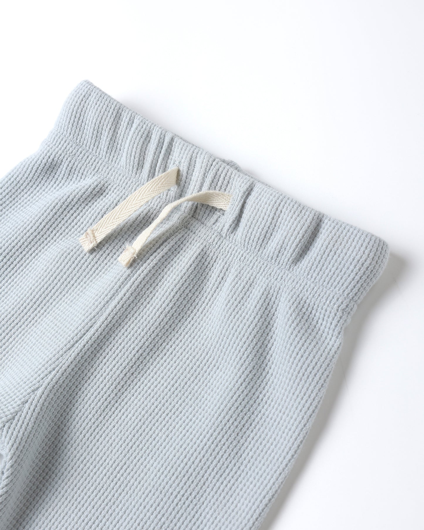 Quincy Mae Waffle Top + Pant Set Ice Blue