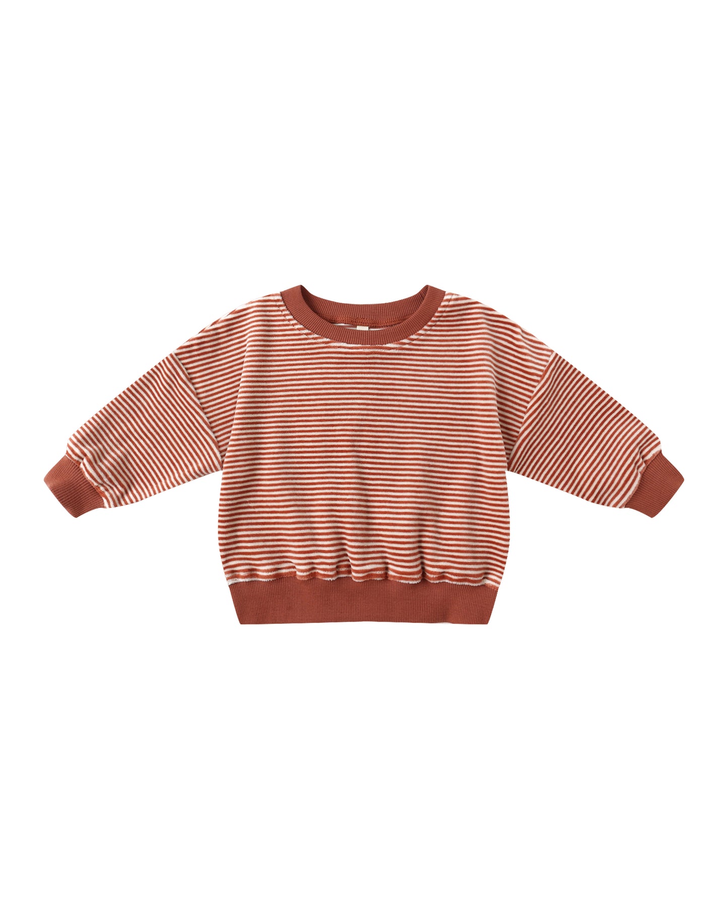 Quincy Mae Velour Relaxed Sweatshirt Candy Stripe