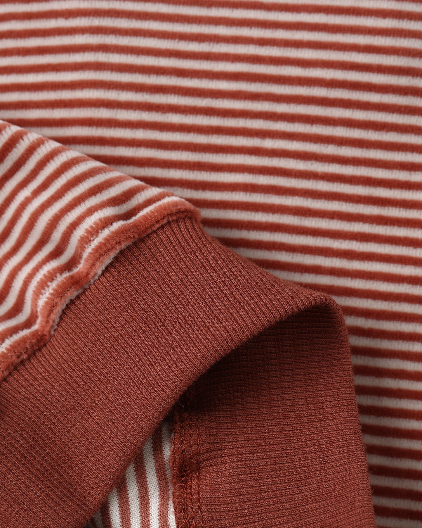 Quincy Mae Velour Relaxed Sweatshirt Candy Stripe