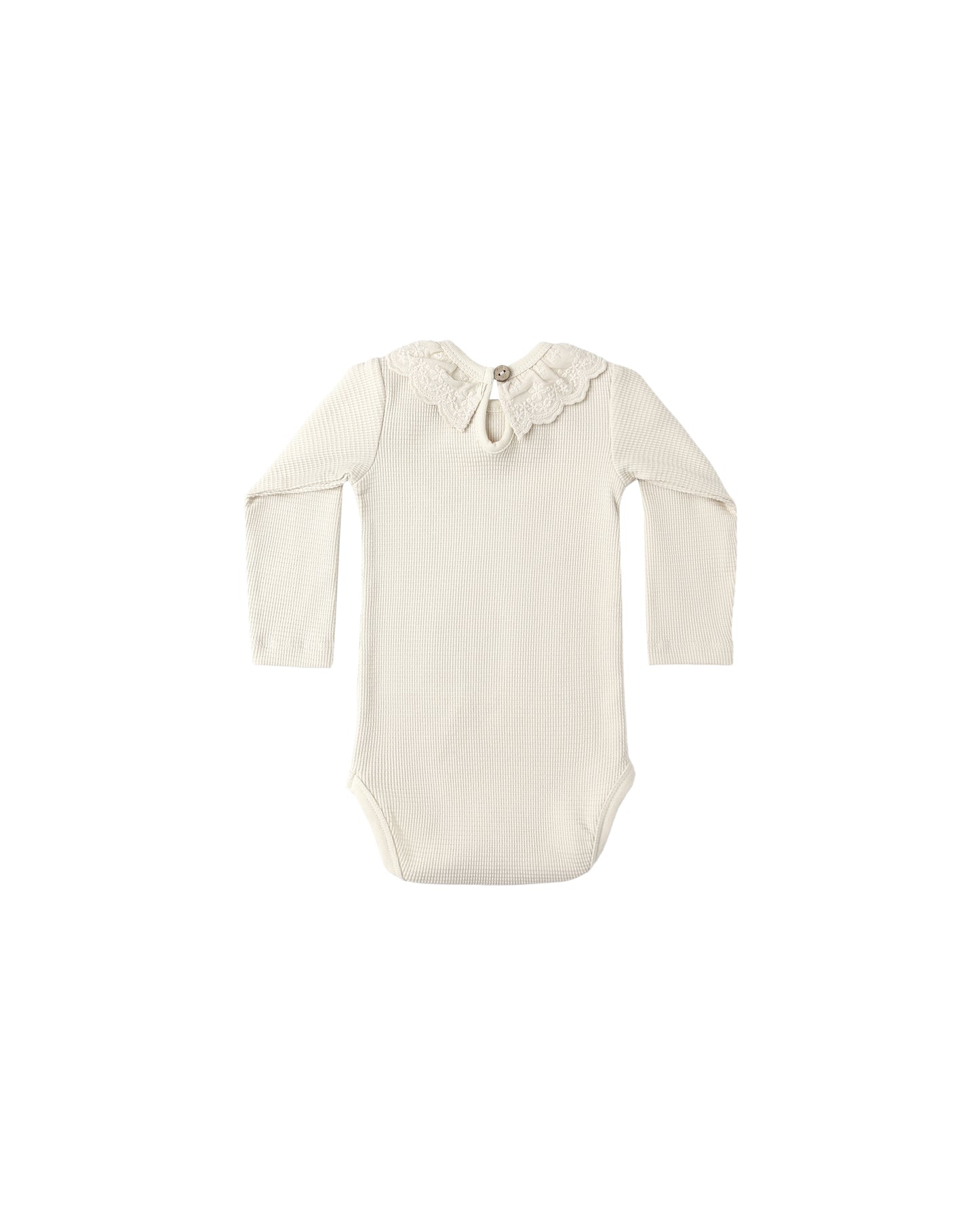 Quincy Mae Ruffle Collar Bodysuit Natural